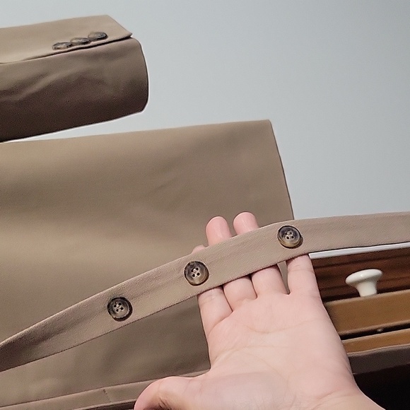 Topshop Belted Jacket Long Blazer Size 2 Tan Khaki Jacket Women's - Picture 13 of 13